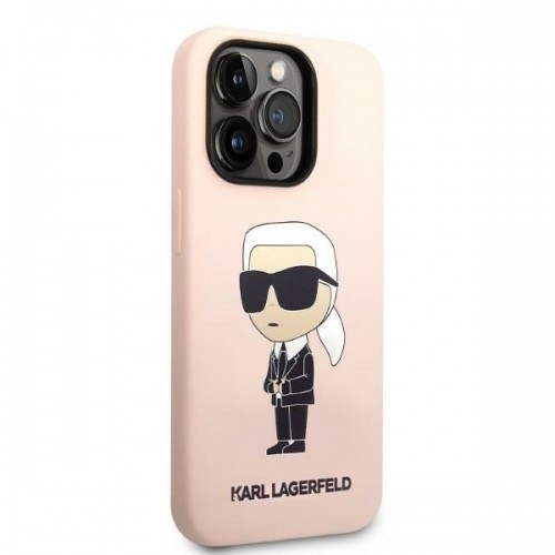 Karl Lagerfeld Liquid Silicone Ikonik NFT Case for iPhone 14 Pro Pink image 4