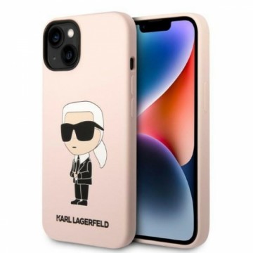 Karl Lagerfeld Liquid Silicone Ikonik NFT Case for iPhone 14 Pink