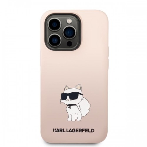 Karl Lagerfeld Liquid Silicone Choupette NFT Case for iPhone 14 Pro Max Pink image 3
