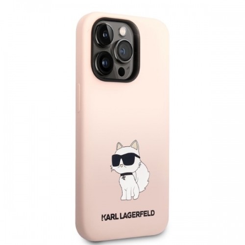Karl Lagerfeld Liquid Silicone Choupette NFT Case for iPhone 14 Pro Max Pink image 4
