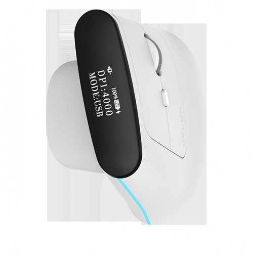 Wireless Ergonomic Mouse Delux MV6 DB BT+2.4G (white) image 4