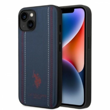 U.s. Polo Assn. U.S. Polo PU Leather Stitched Lines Case for iPhone 14 Navy