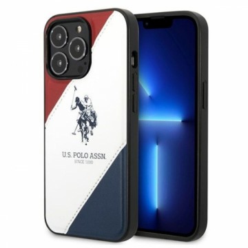 U.s. Polo Assn. U.S. Polo PU Leather Double Horse Case for iPhone 14 Pro Max Red|White|Navy