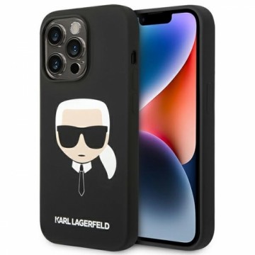 Karl Lagerfeld Liquid Silicone Karl Head Case for iPhone 14 Pro Max Black