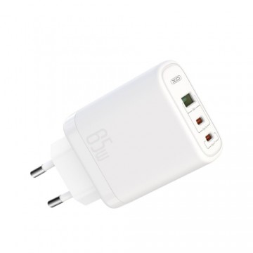 XO wall charger CE04 PD 65W 2x USB-C 1x USB white