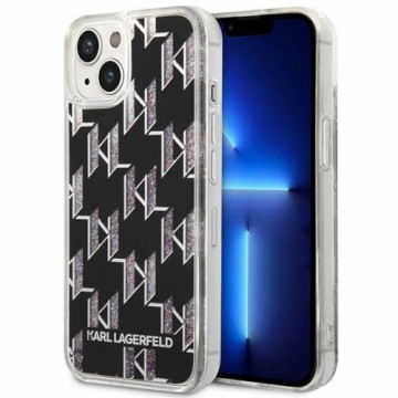 Karl Lagerfeld Monogram Liquid Glitter Case for iPhone 14 Plus Black