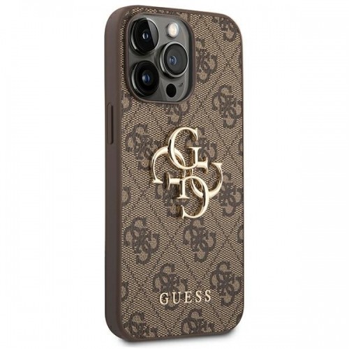 Guess PU 4G Metal Logo Case for iPhone 14 Pro Brown image 4