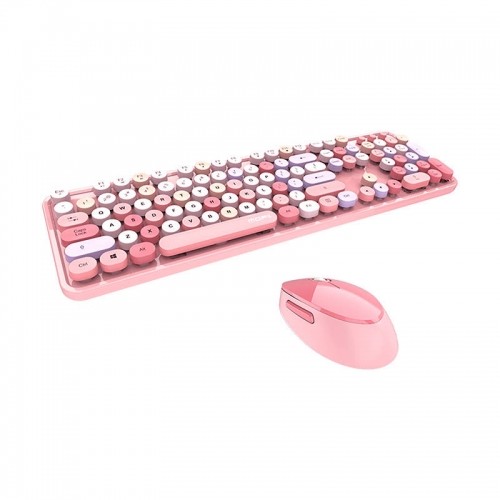 Wireless keyboard + mouse set MOFII Sweet 2.4G (pink) image 1
