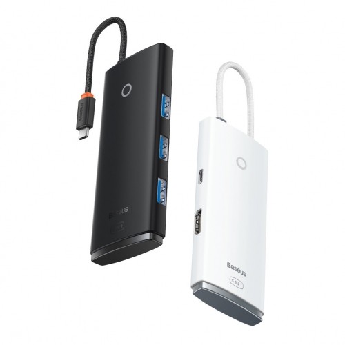 Baseus Lite Series adapter HUB USB Type C - HDMI | 4x USB 3.0 20cm white (WKQX040002) image 2