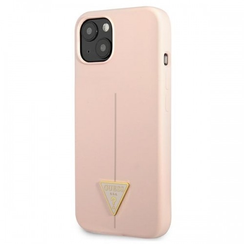 Guess Silicone Line Triangle Case for iPhone 13 mini Pink image 2