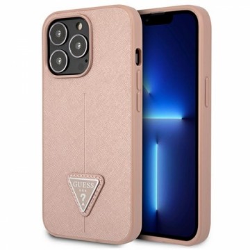 Guess PU Saffiano Triangle Case for iPhone 13 Pro Pink
