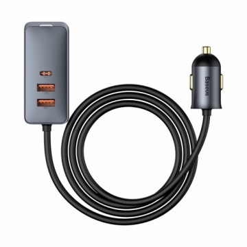 OEM Baseus Share Together car charger 2x USB | 2x USB Type C 120W PPS Quick Charge Power Delivery gray (CCBT-A0G)