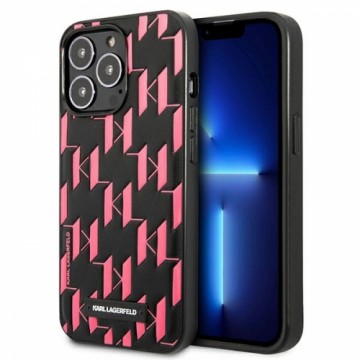 Karl Lagerfeld Monogram Plaque Case for iPhone 13 Pro Max Pink