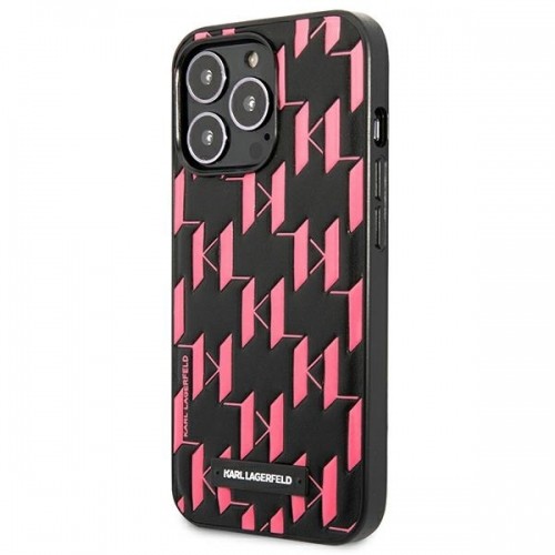 Karl Lagerfeld Monogram Plaque Case for iPhone 13 Pro Pink image 2