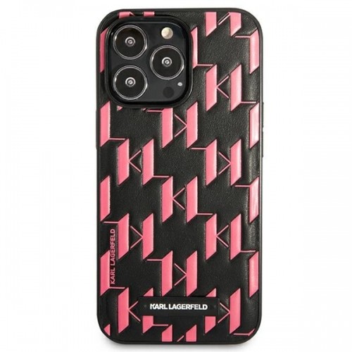 Karl Lagerfeld Monogram Plaque Case for iPhone 13 Pro Pink image 3