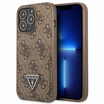 Guess 4G Saffiano Double Card Case for iPhone 13 Pro Brown