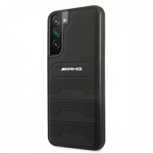 Mercedes AMG Genuine Leather Perforated Case for Samsung Galaxy S22+ Black image 2