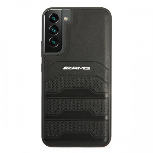 Mercedes AMG Genuine Leather Perforated Case for Samsung Galaxy S22+ Black image 3