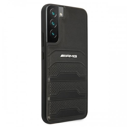 Mercedes AMG Genuine Leather Perforated Case for Samsung Galaxy S22+ Black image 4