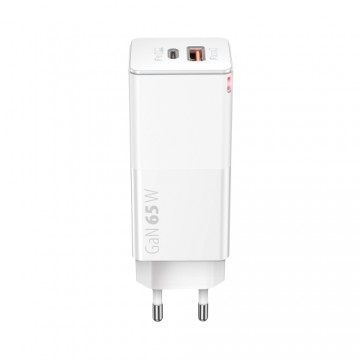 Forever Core PD+ QC 3.0 GaN charger 1x USB 1x USB-C 65W white