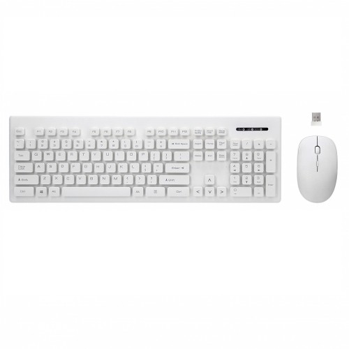 Rebeltec wireless set: keyboard + mouse white WHITERUN image 1