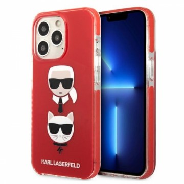 Karl Lagerfeld TPE Karl and Choupette Heads Case for iPhone 13 Pro Max Red