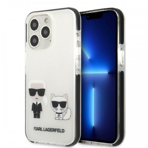Karl Lagerfeld TPE Karl and Choupette Case for iPhone 13 Pro Max White image 1