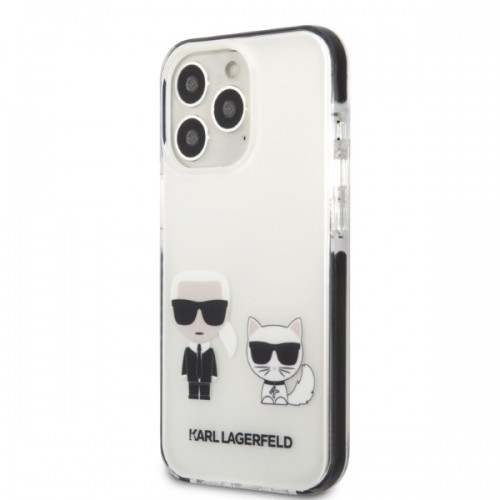 Karl Lagerfeld TPE Karl and Choupette Case for iPhone 13 Pro Max White image 2