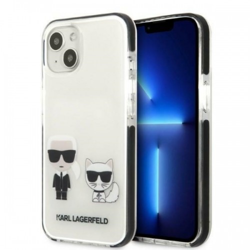 Karl Lagerfeld TPE Karl and Choupette Case for iPhone 13 White image 1