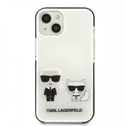Karl Lagerfeld TPE Karl and Choupette Case for iPhone 13 White image 3