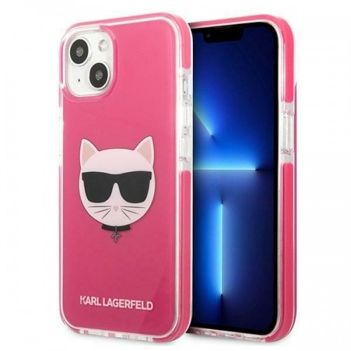 Karl Lagerfeld TPE Choupette Head Case for iPhone 13 Fuchsia image 1