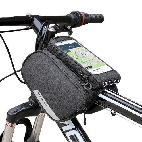 Wozinsky Bike Front Storage Bag Bicycle Frame Phone Case 6,5 inch max 1,5L black (WBB7BK) image 1