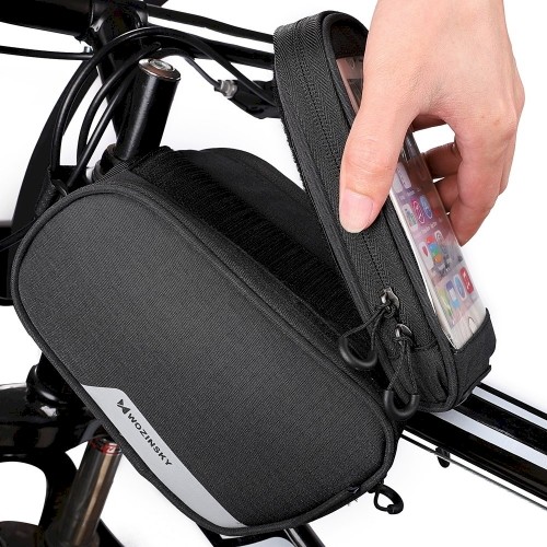 Wozinsky Bike Front Storage Bag Bicycle Frame Phone Case 6,5 inch max 1,5L black (WBB7BK) image 3