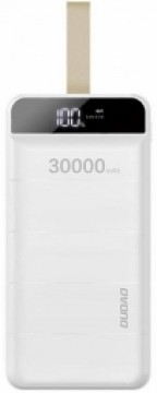 Dudao power bank | barošanas bloks 30000 mAh 3x USB ar LED gaismu balts (K8s+)