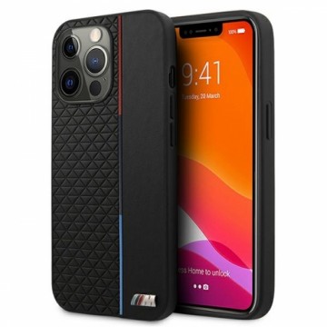 BMHCP13LTRTBK BMW PU Triangles Tricolor Line Case for iPhone 13 Pro Black
