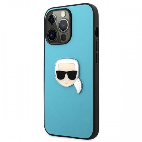 KLHCP13XPKMB Karl Lagerfeld PU Leather Karl Head Case for iPhone 13 Pro Max Blue image 2