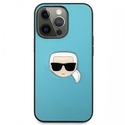 KLHCP13XPKMB Karl Lagerfeld PU Leather Karl Head Case for iPhone 13 Pro Max Blue image 3