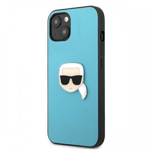 KLHCP13MPKMB Karl Lagerfeld PU Leather Karl Head Case for iPhone 13 Blue image 2