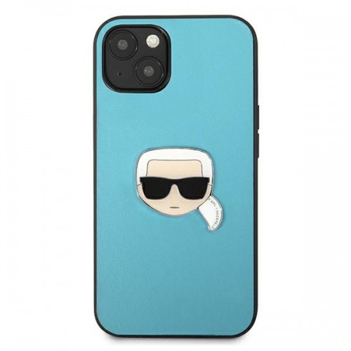 KLHCP13MPKMB Karl Lagerfeld PU Leather Karl Head Case for iPhone 13 Blue image 3