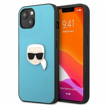 KLHCP13MPKMB Karl Lagerfeld PU Leather Karl Head Case for iPhone 13 Blue