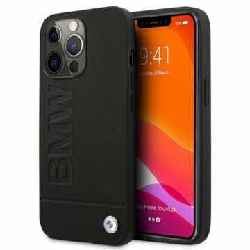BMHCP13XSLLBK BMW Leather Hot Stamp Case for iPhone 13 Pro Max Black