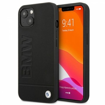 BMHCP13MSLLBK BMW Leather Hot Stamp Case for iPhone 13 Black