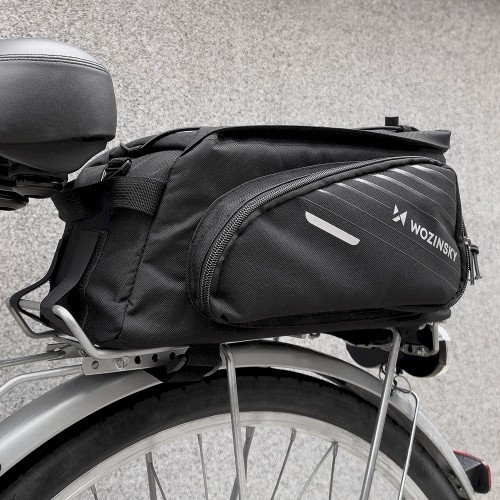 Wozinsky Bicycle Bike Pannier Bag Rear Trunk Bag with Shoulder Strap 9L black (WBB22BK) image 3