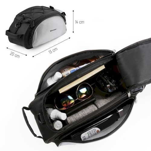 Wozinsky Bicycle Bike Pannier Bag Rear Trunk Bag with Shoulder Strap 13L black (WBB1BK) image 2
