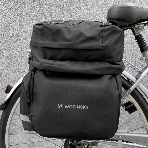 Wozinsky Bicycle Bike Pannier Bag Rear Trunk Bag with Shoulder Strap and Bottle Case 60L black (WBB13BK) image 2