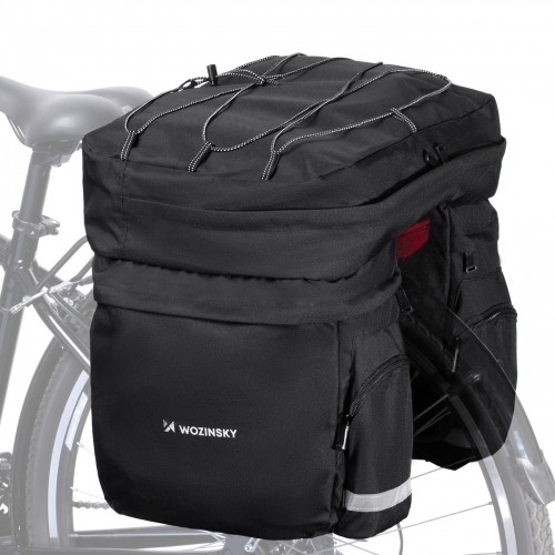 Wozinsky Bicycle Bike Pannier Bag Rear Trunk Bag with Shoulder Strap and Bottle Case 60L black (WBB13BK) image 3