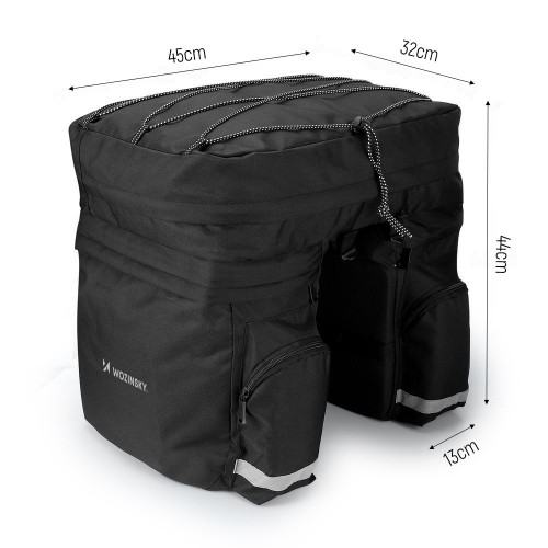 Wozinsky Bicycle Bike Pannier Bag Rear Trunk Bag with Shoulder Strap and Bottle Case 60L black (WBB13BK) image 5