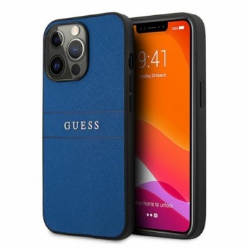 GUHCP13LPSASBBL Guess PU Leather Saffiano Case for iPhone 13 Pro Blue