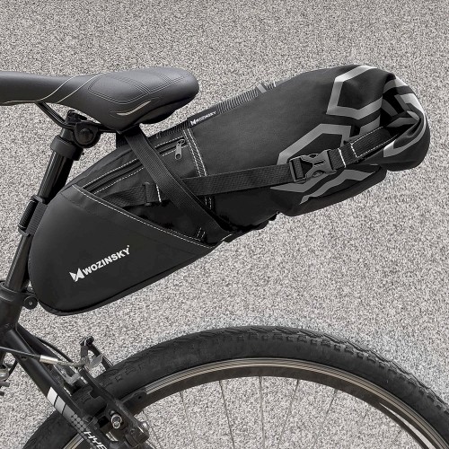 Wozinsky large roomy bicycle bag under the saddle 12 L black (WBB9BK) image 1