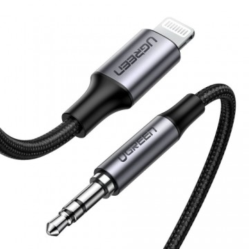 Ugreen MFI Lightning - 3,5 mm mini jack audio kabelis AUX austiņu adapteris pelēks (70509)